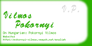 vilmos pokornyi business card